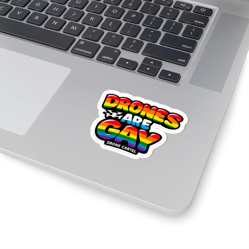 Drones Are Gay Rainbow Sticker