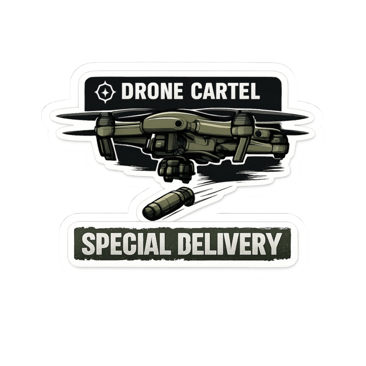 Drone Cartel "Special Delivery" Kiss-Cut Sticker